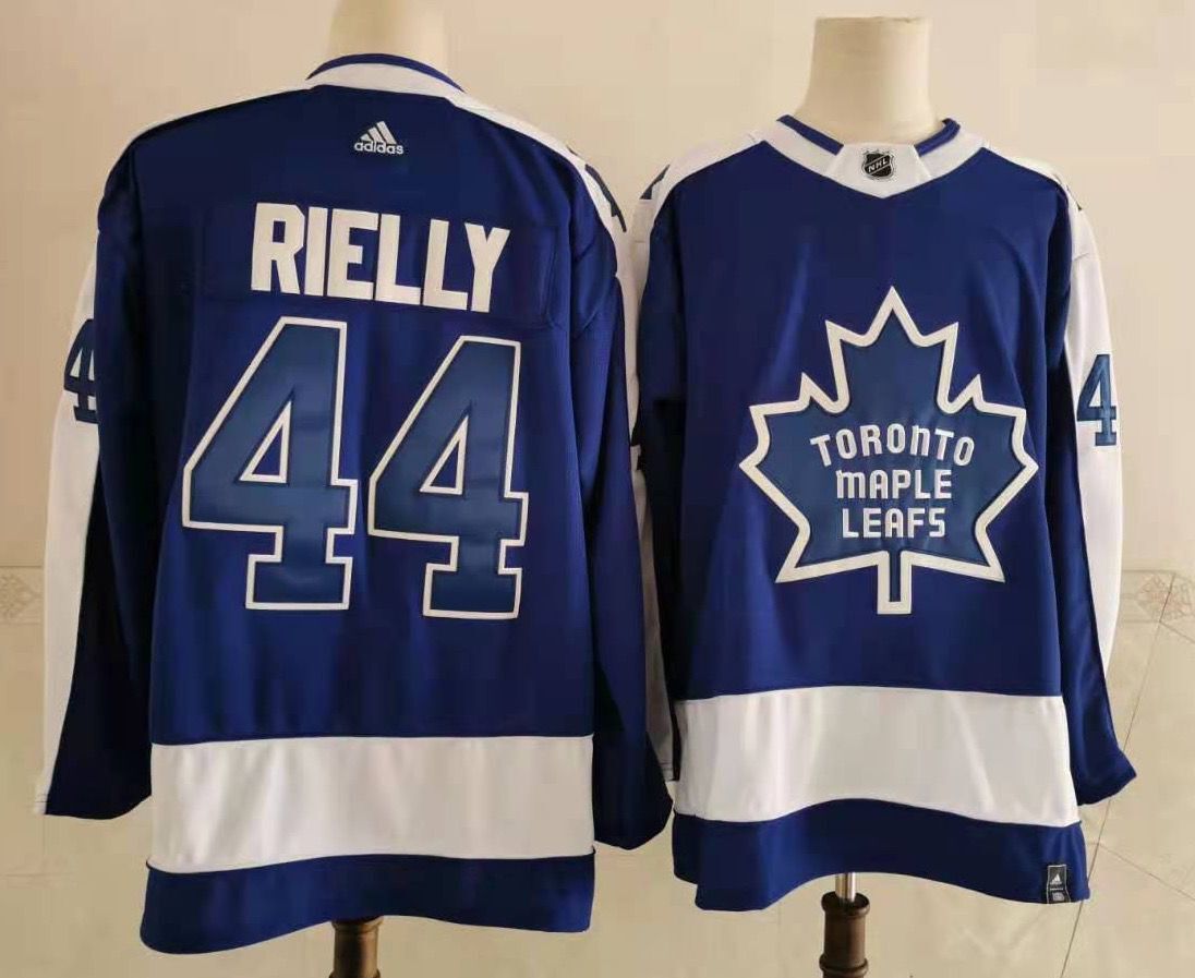 Men Toronto Maple Leafs #44 Rielly Blue Authentic Stitched 2021 Adidias NHL Jersey